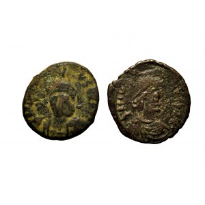 Bizancjum, zestaw 2 brązów, w tym pentanummium