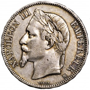 Francja, Napoleon III, 5 franków 1867
