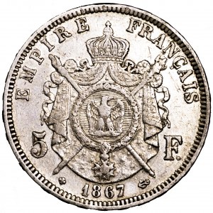 Francja, Napoleon III, 5 franków 1867