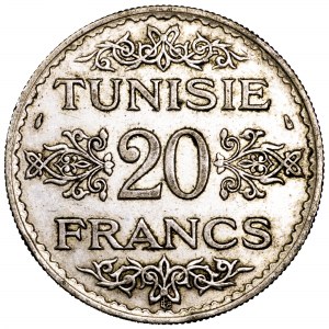 Tunezja, Ahmad II, 20 franków 1935