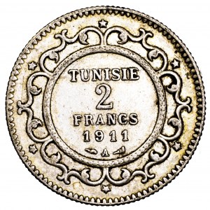 Tunezja, 2 franki 1911 A