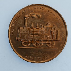 Rakousko - Uhersko / AE medaile 1839 k otevřené Ferdinandovy dráhy Brno - Vídeň, sig. Radnitzký, sbírková, Ø 28 mm, R...