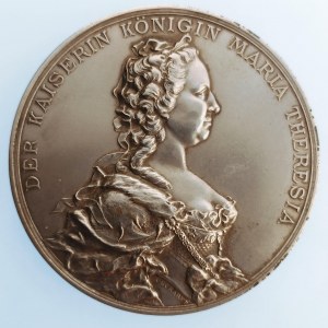 Rakousko - Uhersko / AE medaile Marie Terezie, na odhalení pomníku ve Vídni 1888, sig. Scharff, silně postříbřený Br...