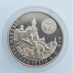 Česká republika / AR medaile CIESZYN TESCHEN TĚŠÍN A.D. 810, punc, kapsle, Ag 999,