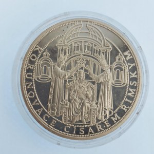 Česká republika / AR medaile ke korunovaci Karla IV, císařem římským, 24.57 g, kapsle, Ag 999...