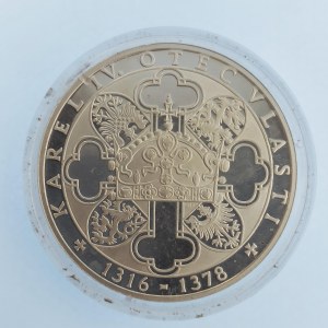 Česká republika / AR medaile ke korunovaci Karla IV, císařem římským, 24.57 g, kapsle, Ag 999...