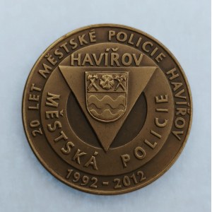 Česká republika / AE medaile 20 let Městské policie Havířov 1992 - 2012, etue,
