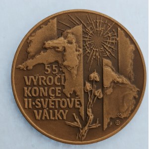 Česká republika / AE medaile 55. výročí konce II. světové války, 40 mm, etue, BR,