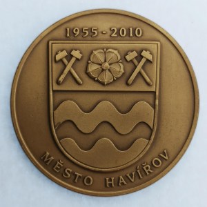 Česká republika / AE pamětní medaile k 55. výročí vzniku města Havířov, 90 g, 50 mm, etue, BR...