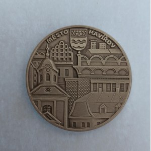 Česká republika / AE pamětní medaile za úspěšnou reprezentaci města Havířova, 109 g, 60 mm, sig. NEUWIRT, etue...