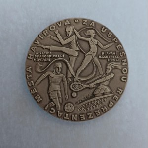 Česká republika / AE pamětní medaile za úspěšnou reprezentaci města Havířova, 109 g, 60 mm, sig. NEUWIRT, etue...