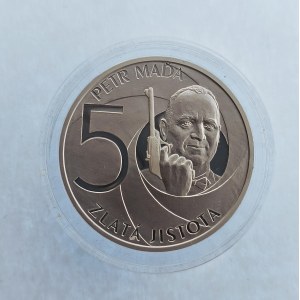Česká republika / Postříbřená pamětní medaile Petr Maďa, 50 let, etue, certifikát, CuAg,