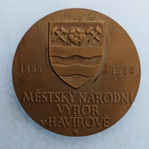 ČSSR / AE medaile Novému občanu, 25. výročí založení města Havířova, 1955 - 1980, etue, BR...