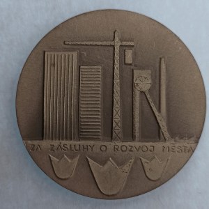 ČSSR / AE pamětní medaile k 25. výročí založení města Havířova,  86 g,  60 mm, poškoz. etue, postř. BR...