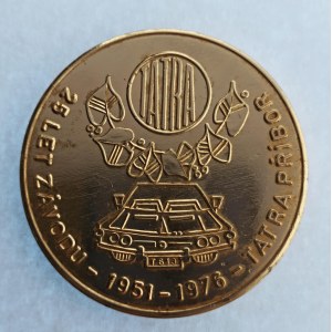 ČSSR / Medaile 1976 - 25 let závodu TATRA Příbor, 1951 - 1976, SSM, X. setkání tatrovácké mládeže, Al...