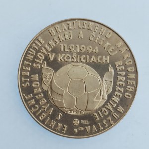 Slovensko / Žeton Pelé, Exibičné strietnutie v Košiciách, 11.9.1994, 7,5 g, 27,1 mm, Ag punc 925...