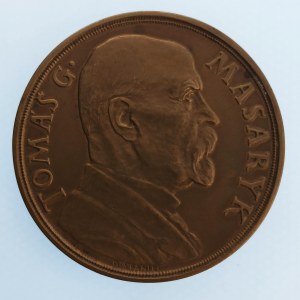Presidenti / AE medaile T.G.M. 1935 k 85 naroz., sig. Španiel, Ø 50 mm, Br,