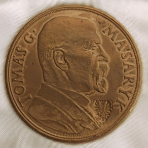 Presidenti / AE medaile T.G.M. 1935 k 85 naroz., sig. Španiel, Ø 50 mm, kontramarka orlice, fixováno v etui...