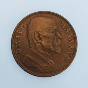 Presidenti / AE medaile T.G.M. 1935 k 85 naroz., sig. Španiel, Ø 50 mm, orig. etue, Br,