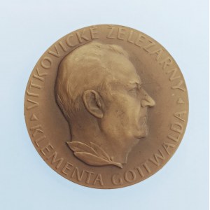 Presidenti / AE pamětní medaile Vítkovické železárny Klementa Gottwalda / Pamětní medaile PV KSČ VŽKG, Ø 50 mm, orig...