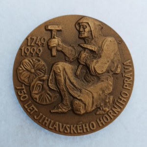 ČNS / AE medaile 1999, 30. let pobočky ČNS v Jihlavě, 750. let Jihlavského horního práva, bez etue, inf...
