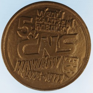 ČNS / Medaile 5. výročí založení ČNS pobočky v Havířově, 70,35 g, 78.5 mm, Al,