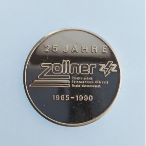 Německo / AR medaile 25 let 1965 - 1990 Zollner, 9.93 g, kapsle, Ag 999,