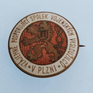 ČSR / Odz. - Plzeň, Vzájemně podpor. spolek voj. vysloužilců, ZK + smalt, 25 mm, spona,