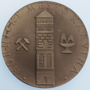 Hornické / AE medaile 1965, Hornické město Karviná, sig. J. Palavský, 102 g, etue,