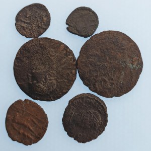 Řím - císařství / Konvolut 6 ks blíže neurčených mincí 1-4 stol.?, 6 ks