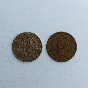 100 - Ni, 1,63 g, 2 - Ms, 1.74 g, matice osvěty lidové, 1877 - 1902, 25 let, obě 18 mm, , 2 ks