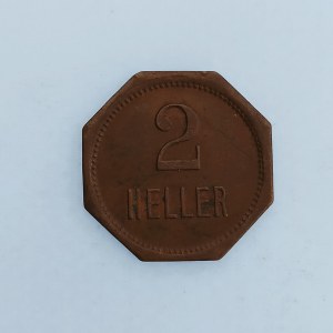 2 Heller - Lebensm. Mag. K.F. Nordbahn Wien und Floridsdorf, 8hr., 19 mm, Cu,
