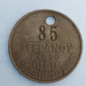 Štepánov, č. 85, 40 mm, díra, Al,