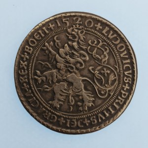 Sběratelské kopie / Šlikův tolar 1520/1994, replika mincovny Jablonec, postříbřeno, patina, bez sig. a roku, 22,8g...