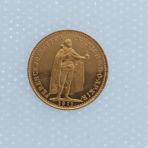 František Josef I. [1848 - 1916] / 10 Koruna 1911 KB, dr. rys., dr. hry, Au,