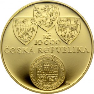 ČR [1993 - ...] / 10.000 Kč Zlatá bula sicilská 1oz 2012 Proof, 34 mm, síla 2.55 mm, 31.107 g, Au 999.9...