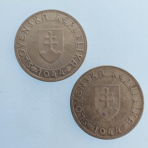 Období 1939-1945 - Slovenský štát / 10 Ks 1944 Pribina, obě varianty, Ag, 2 ks