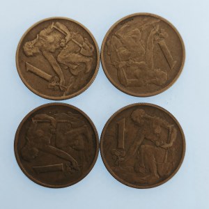 Období 1945-1990 / 1 Kčs 1957, 58, 59, 60, 4 ks