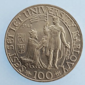 Období 1945-1990 / 100 Kčs 1948  Karlova Univerzita, Ag,