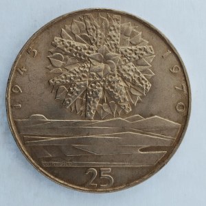 Období 1945-1990 / 25 Kčs 1970 25. výr. osvobození ČSR, patina, Ag,