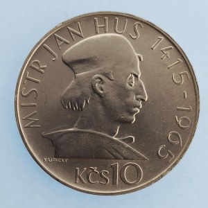 Období 1945-1990 / 10 Kčs 1965 Jan Hus, Ag,