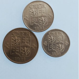 ČSFR [1990 - 1993] / 5, 10, 50 Haléř 1991, 3 ks