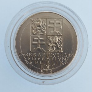 ČSFR [1990 - 1993] / 100 Kčs 1991 A. Dvořák, kapsle, Ag,