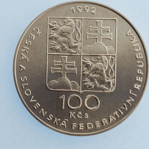 ČSFR [1990 - 1993] / 100 Kčs 1992 Lidice a Ležáky, Ag,