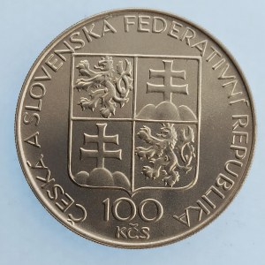 ČSFR [1990 - 1993] / 100 Kčs 1993 1000. výr. založení Břevnovského kláštera v Praze, Ag,