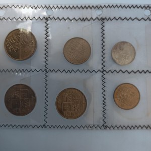 ČSFR [1990 - 1993] / Sada oběžných mincí 1992 v neorig. balení, 10, 20, 50 haléřů, 1, 2, 10 Kčs Rašín...