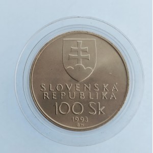 100 SK 1993 Vznik Slovenské republiky, kapsle, Ag,