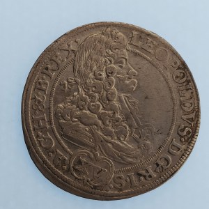 Leopold I. [1657 - 1705] / XV. Krejcar 1694 CB, Břeh - Brettschneider, MKČ.1696, dr. vady mat., hr., 6.17 g, Ag...