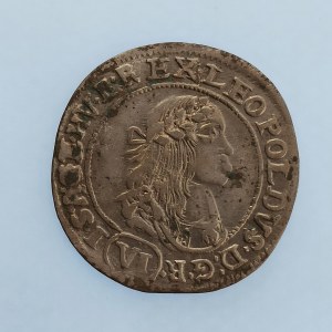 Leopold I. [1657 - 1705] / VI. Krejcar 1671 K.B., RL v plochách, oxidace, Ag,
