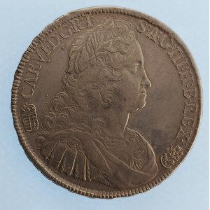 Karel VI. [1711 - 1740] / 1 Tolar 1737 KB, Husz.1606, 28.78 g, hranky, lesk v plochách, Ag,